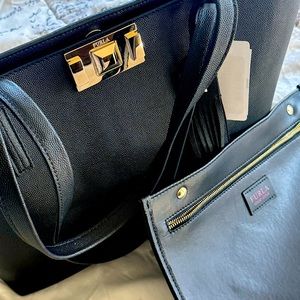 Furla tote with pouch, leather ,NWT, NEW